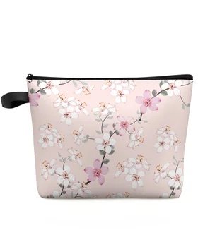Rožinė gėlė Persikų žiedas pavasarį Individualus kelionių kosmetikos krepšys Nešiojamas makiažo laikymo maišelis Moterims Vandeniui atsparus pieštuko dėklas