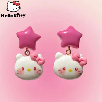 Sanrio Hello Kitty Mieli saldūs auskarai Y2k Star Estetinis sterlingų sidabrinis smeigtukas Auskarai Moterys Mados aksesuarai Auskarų segtukas Dovana