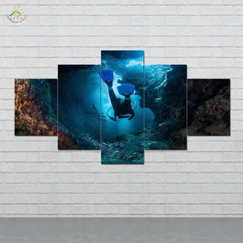 Scuba World Underwater Picture And Poster Canvas Painting Modern Wall Art Print Art Wall Pictures For Living Room 5 VNT.