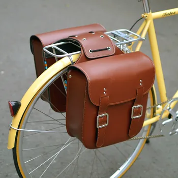 Senovinis dviračio galinis stovas Pannier krepšys Kalnų dviračio balno šoninis krepšys Motociklo galinės sėdynės krepšys