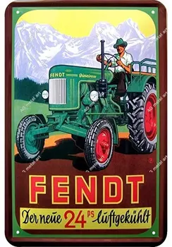 Senovinis skardos ženklas Traktorius Fendt Reklama Retro metalo lakštinio metalo ženklas Metalo sienų dekoro namų dekoro plakatai