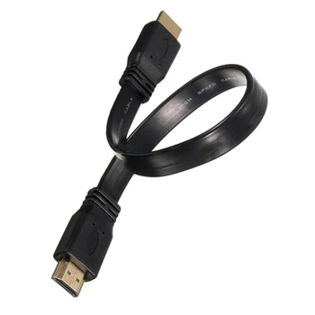 Short HDMI Male to Male Plug Flat Cable Laid Full HD garso vaizdo HDTV televizoriui PS3