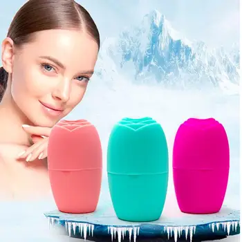 Silikoninis ledo kubo masažuoklis veido ledo volelio forma Daugkartinio naudojimo grožio priežiūra Sumažinti pakėlimą Veido veido odos kontūravimo įrankis Spuogai C E4J3