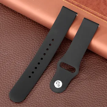 Silikoninės 9 skylių laikrodžių juostos Juodas silikagelis Vyriškas laikrodžių dirželis 20/22mm Snap Button Laikrodžio juosta Praktiška pakaitinė apyrankė