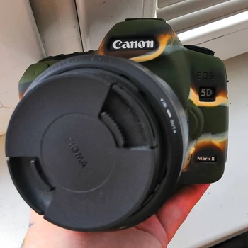 Silikono šarvų odos dėklo korpuso dangtelio apsauga, skirta Canon EOS 5D Mark II 5D2 DSLR kūno kamerai
