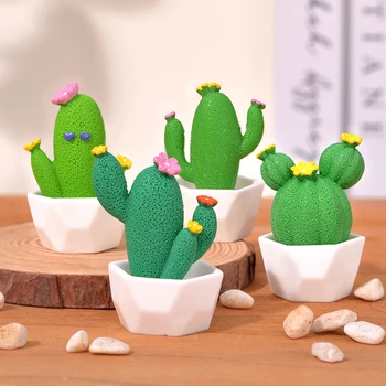 Simuliacija Mielas kaktusas Sultingi augalai Mini vazoninių lėlių namų dekoravimas 
