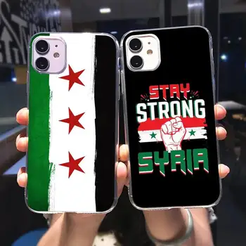 Sirijos vėliavos telefono dėklas skaidrus iPhone 13pro 13 12 11 Pro Max Mini XS X XR SE2020 6 6S 8 7 Plus dangtelis