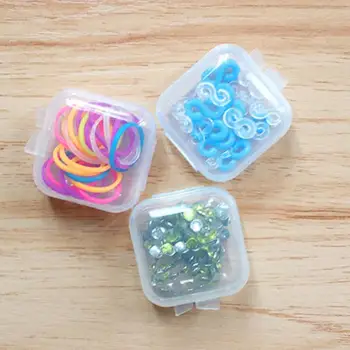 Skaidri ausų kištukų dėžutė Mini laikymo konteineris Auskarai Žiedai Papuošalų laikymo dėklas Organizavimas Saugojimas Patvari plastikinė dėžutė
