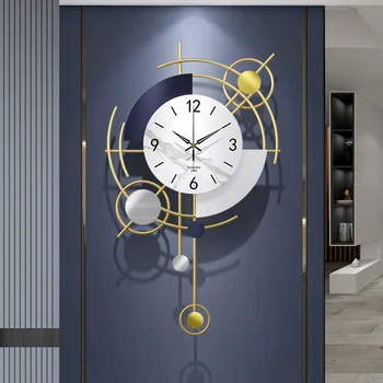 skaitmeninis didelis sieninis laikrodis Moderni svetainė Auksas Juodas metalas Dizainas Paprastas sieninis pakabinamas menas Mados laikrodžių dekoravimas