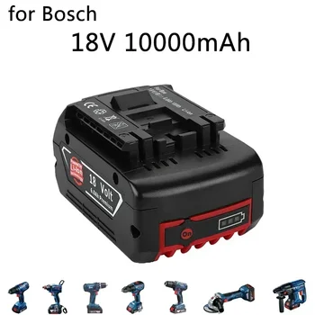 skirta 18V Bosch 10000mAh įkraunamų elektrinių įrankių baterija su LED ličio jonų keitimu BAT609, BAT609G, BAT618, BAT618G, BAT614