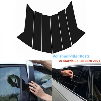 skirta Mazda CX30 2020 2021 6PCS Langų apdailos dangtelis BC Stulpelio lipdukas Poliruoti stulpų stulpai Pegatinas Para Coche Išorė
