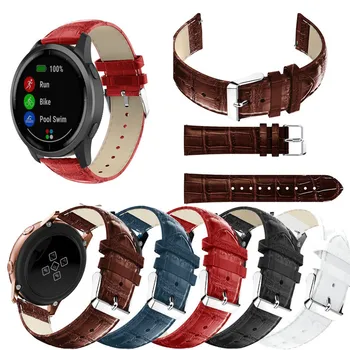 skirta Samsung Galaxy Active 2/ Watch 4 5 40mm 44mm/Watch4 Classic 42mm 46mm / Watch 41 45mm Smart Watch Strap 20 22mm Leather Band