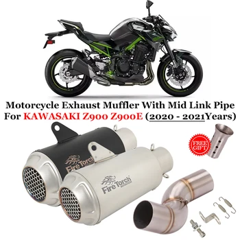 Slip On Muffler Moto for KAWASAKI Z900 Z900E 2020 - 2023 Motociklų išmetimo evakuacijos sistema modifikuotas vidurinis jungties vamzdis DB žudikas