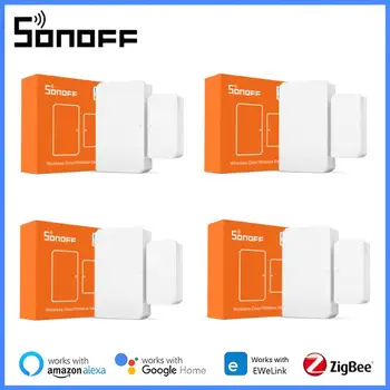SONOFF DW2 / SNZB-04 WiFi/Zigbee langų durų jutiklis Durų išmaniųjų namų apsauga Atidarytų / uždarytų detektorių valdymas per EWeLink Alexa