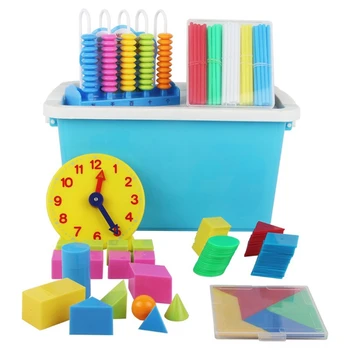 Spalvingos skaičiavimo lazdelės Laikrodžio geometrija Tangrama Matematika Montessori Vaikų mokymas Matematikos mokymasis Žaislų dropship