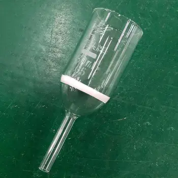 Stiklinis Buchnerio piltuvas su sukepinto disko filtro laboratorijos vakuuminiu filtravimu 30ml G5