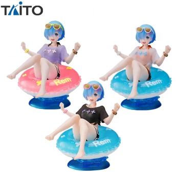 Stocked Original Taito Aqua Float Girls No Game No Life Shiro Anime Model Toys Kawaii Maudymosi kostiumėliai Girls Figūrėlės Namų dekoravimas