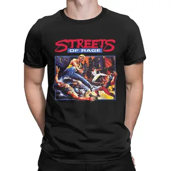 Streets Of Rage Japan Fighting Games Retro Gaming Vyriški marškinėliai Vintage 100% Medvilniniai marškinėliai trumpomis rankovėmis Dovanų idėjų viršūnės