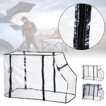 Sulankstomas krepšelio lietaus dangtis (be krepšelio) Kempingo vežimėlio lietus Neperšlampamas vežimėlio dangtis Pikniko kempingo dangtis Sodo įrangos krepšelis Z7S0