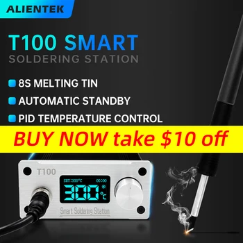 T100 išmanioji litavimo stotis reguliuojama temperatūra OLED skaitmeninis elektroninis lituoklis Greitas šildymas Suvirinimo stoties įrankiai