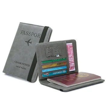 Tavel Passport Card Covers Pu Leather Kreditinių kortelių turėtojai Piniginė Unisex Vintage ID vizitinės kortelės paso rankinės dėklas