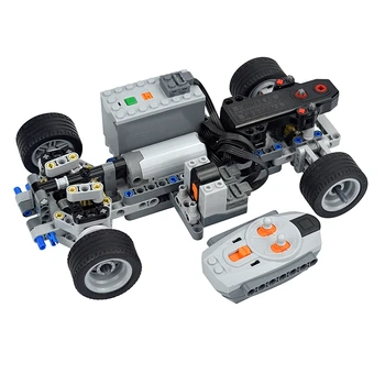Technical Electric RC Motor Car Rast važiuoklė su Monster Motor Buggy Vehicle greitaeigio lenktyninio diferencialo statybinio bloko žaislu