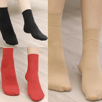 Terminės kojinės moterims Žieminės šiltos kulkšnies kojinės šaltam orui Vienspalvės izoliuotos šildomos kojinės Dovanos
