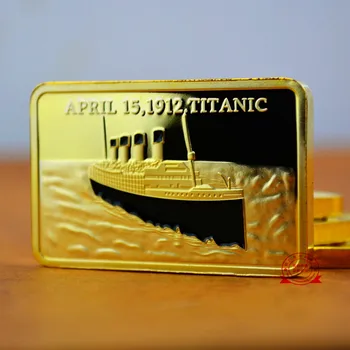 Titaniko laivo tauriųjų metalų baras Rms aukoms atminti 1OZ paauksuotų strypų proginis baras/monetų kolekcija