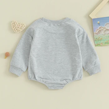 Toddler Baby Rompers Letter Print Casual džemperis ilgomis rankovėmis kombinezonas naujagimiui berniukui