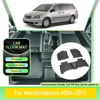 TPE automobilių grindų kilimėlis Honda Odyssey RB1 RB2 RB3 RB4 2004 2005 2006 ~ 2013 Neperšlampamas odinis padas LHD pėdų kilimai Auto priedai