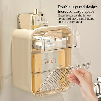 Tualetinio popieriaus laikiklis vonios kambario sienai montuojamas be štampavimo vonios laikymo stovo priedai mobiliojo telefono laikiklio audinių dėžutė