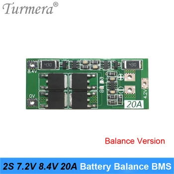 Turmera 2S 20A 7.2V 8.4V Svarstyklės BMS 18650 21700 26650 Ličio baterijų apsaugos plokštė atsuktuvui, gręžtuvui ir priekiniam žibintui naudoti A