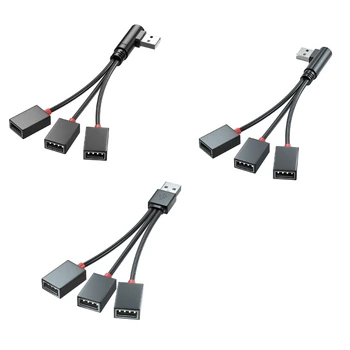 USB skirstytuvo kabelis, USB vyriškas ir 3 moteriškas prailginimo laido jungtis, USB prievado šakotuvo įkroviklio maitinimo padalijimo adapteris