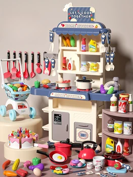 Vaikų žaidimas Namų virtuvės žaislų rinkinys Baby Girl Cooking Boy Simulation Virtuvės reikmenys Kalėdų dovana Smagūs žaislai Namų dekoravimas