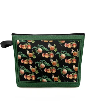 Vintage Plant Fruit Peach Makeup Bag Pouch Travel Essentials Lady Women Cosmetic Bags Toilet Organizer Kids Storage Pencil Case