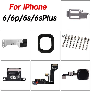 Viso komplekto LCD dalys, skirtos iPhone 6 6P 6s Plus priekinė kamera Pagrindinis mygtukas Lankstus kabelis Ausų garsiakalbių varžtų rinkinys keitimas