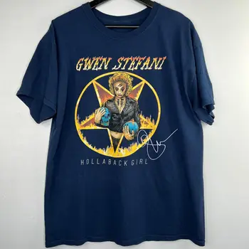Vtg Gwen Stefani dovana gerbėjams Sunkios medvilnės Navy Unisex marškinėliai J844 ilgomis rankovėmis