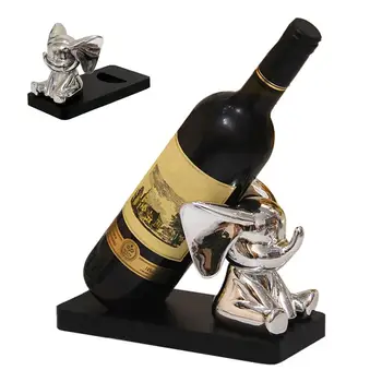 Vyno butelio laikiklis Dramblio apdaila Dramblio dekoratyvinis stovas Dramblio dekoratyvinis stalviršis Vyno butelių laikiklis virtuvei