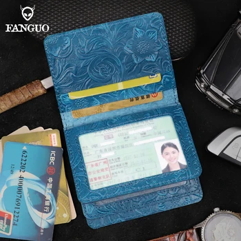Vyriška kortelė Piniginė Natūralios odos vairuotojo pažymėjimo lizdas Kreditinės kortelės ID kortelės dėklas Suasmeninta maža plona automatinių dokumentų piniginė