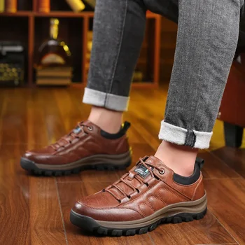 Vyriški batai 2023 Ruduo Aukštos kokybės vyriški laisvalaikio odiniai batai Neslystantys ir dilimui atsparūs lauko darbo batai Zapatos De Hombre
