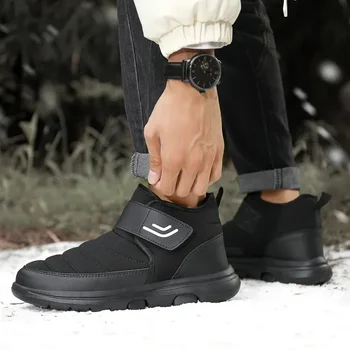 Vyriški batai Aukštos kokybės Laikykite šiltus sniego batus Neslidūs žieminiai kulkšnies batai Lauko pliušiniai vandeniui atsparūs medvilniniai batai Vyriški šilti sportbačiai
