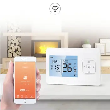 WiFi išmanusis termostatas dujinio katilo šildymo temperatūros reguliatorius su RF imtuvo APP / balso valdymu Alexa asistentui