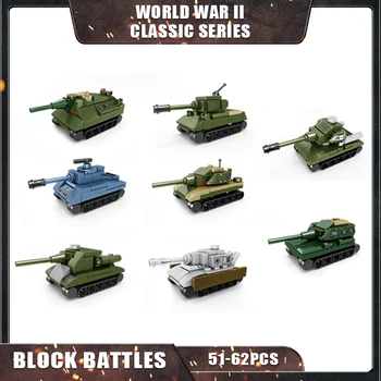 WW2 tankų statybiniai blokai Plastikiniai 