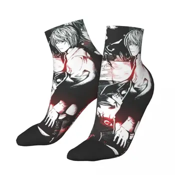 Yagami Light Death Note Vyriškos kulkšnies kojinės Manga Cut Unisex Hip Hop Pattern Printed Funny Low Sock Gift