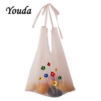 Youda New Organza Material Ladies Shoulder Bag Japonų paprasta studentiška rankinė Miela mergina Pirkinių krepšiai Laisvalaikio stilius Tote