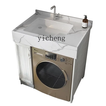 YY integruota skalbimo mašinos spintelės partnerė Integruota marmuro baseino spintelės plautuvė