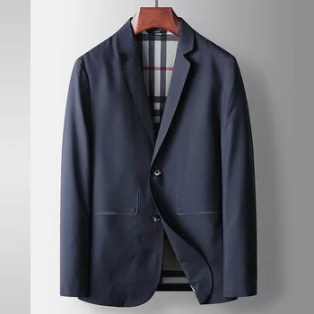 Z306 -Suit vyriškas plonas laisvalaikio kremas nuo saulės, elastingas mažas kostiumas pavasario ir rudens vienviečiai vakariniai švarko marškiniai vasara