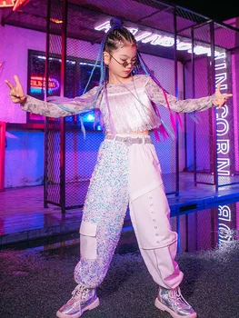 ZZL K-pop Scenos apranga Merginų madų šou kostiumas Džiazo šokių kostiumas Vaikiški drabužiai Hip-hop Runway Performance Show Street