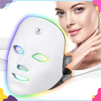 Įkraunamas LED masque 7 couleurs fotonas Therapy beauté masque rajeunissant peau anti - acné Home Lifting blanchiment beauté