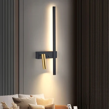 šiaurietiškas LED Sieninis šviestuvas Sukimosi reguliavimas Sieninis apmušalas Naktinės sofos fonas Svetainė Miegamasis Namų dekoras Šviestuvas
